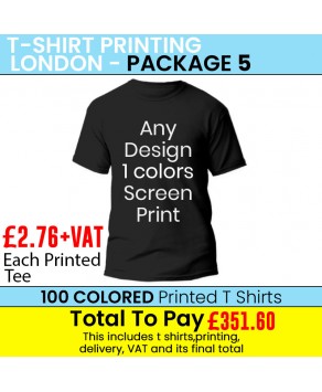 100 COLOURED T Shirt Printing with 1 colour